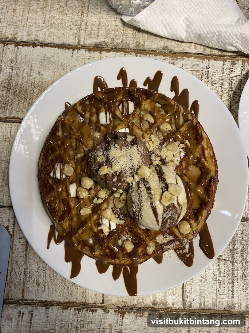 Waffle with Ice Cream and Toppings