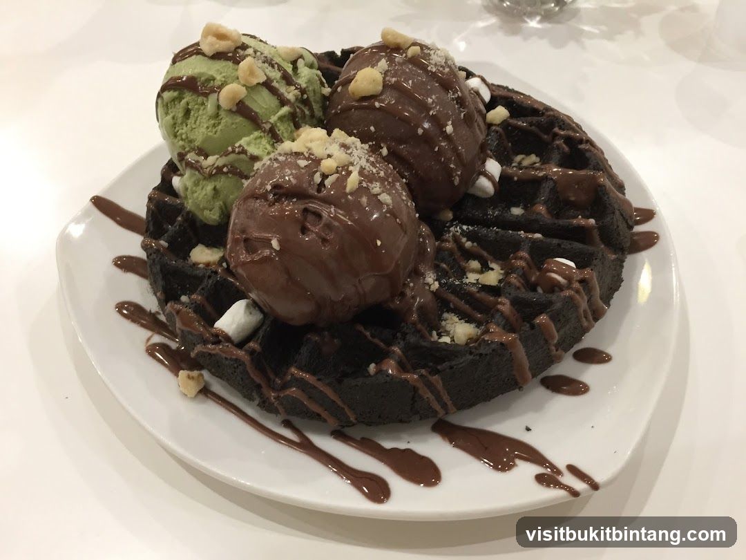 Chocolate Waffle with Ice Cream