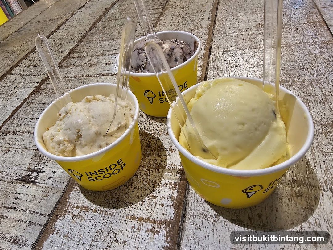 Three cups of ice cream