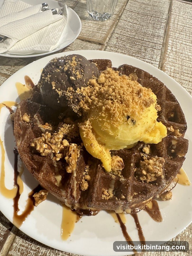 Chocolate Waffle with Ice Cream