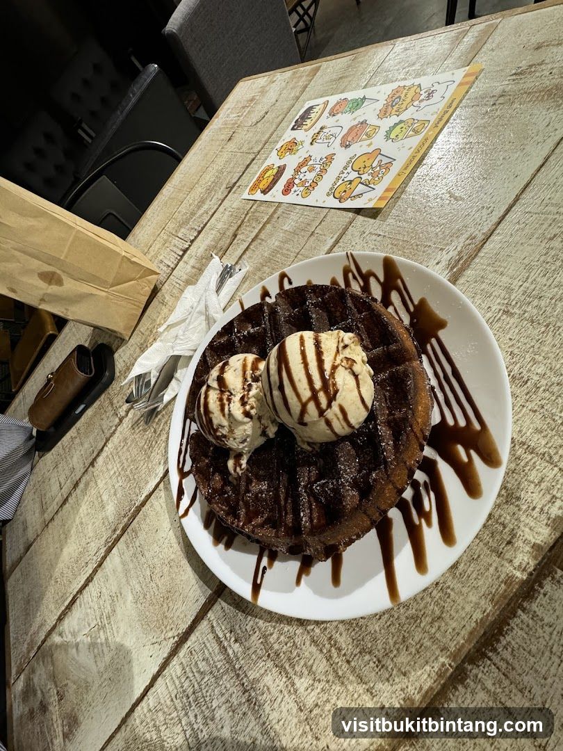 Chocolate Waffle with Ice Cream