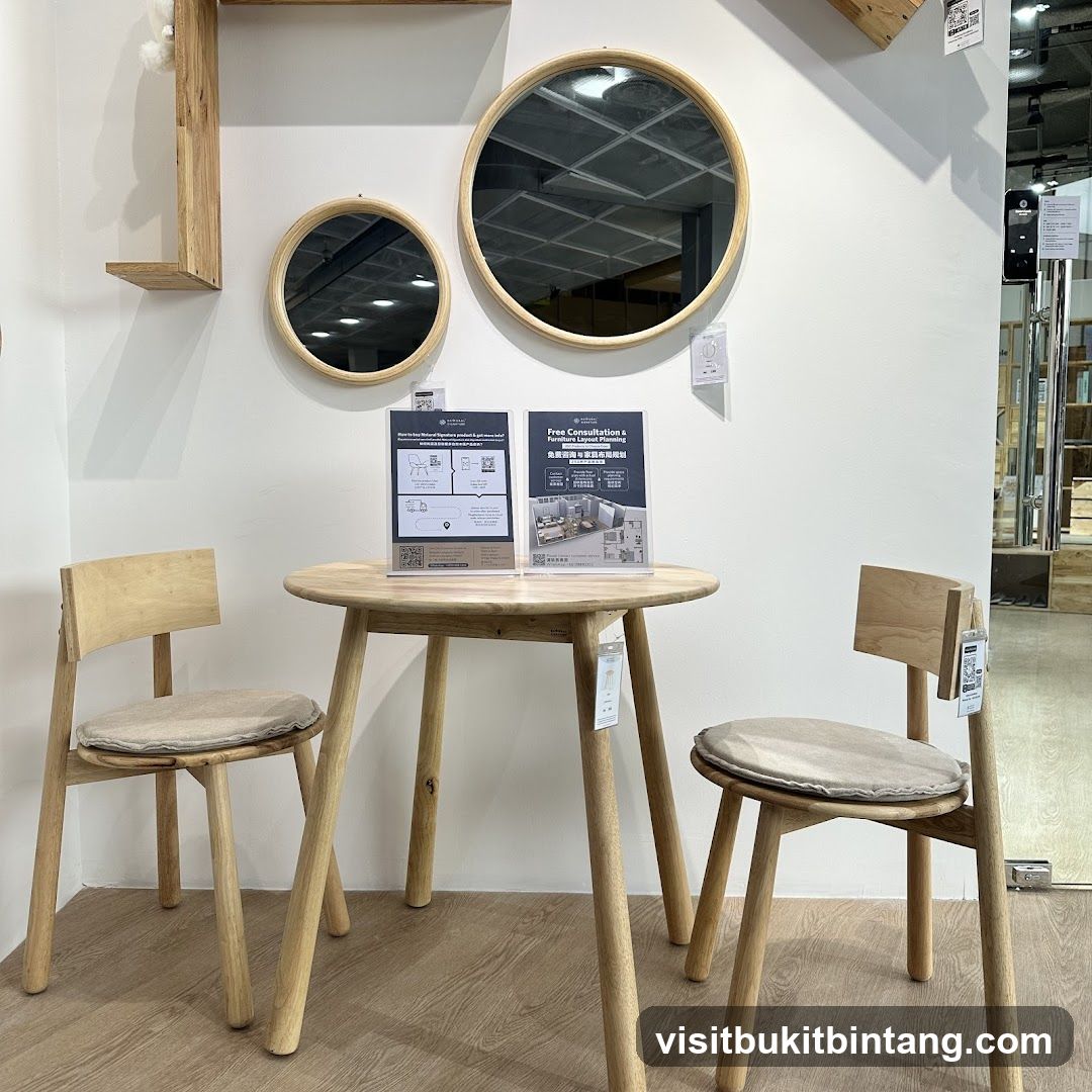 Wooden Table and Chairs with Mirrors