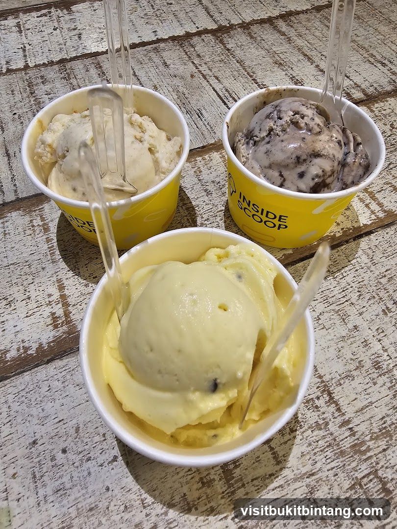 Three cups of ice cream