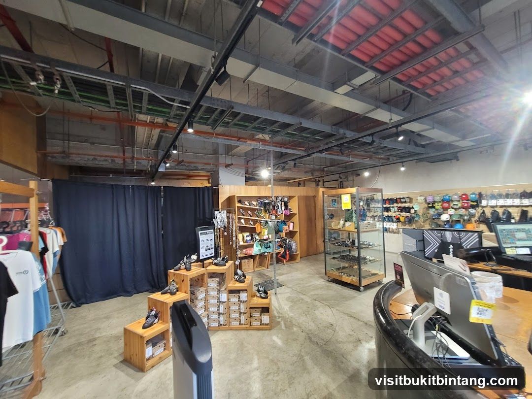 Retail store interior with merchandise displays
