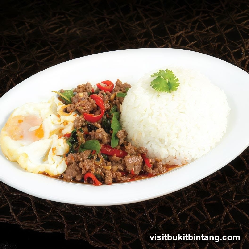 Thai Basil Beef with Rice and Fried Egg