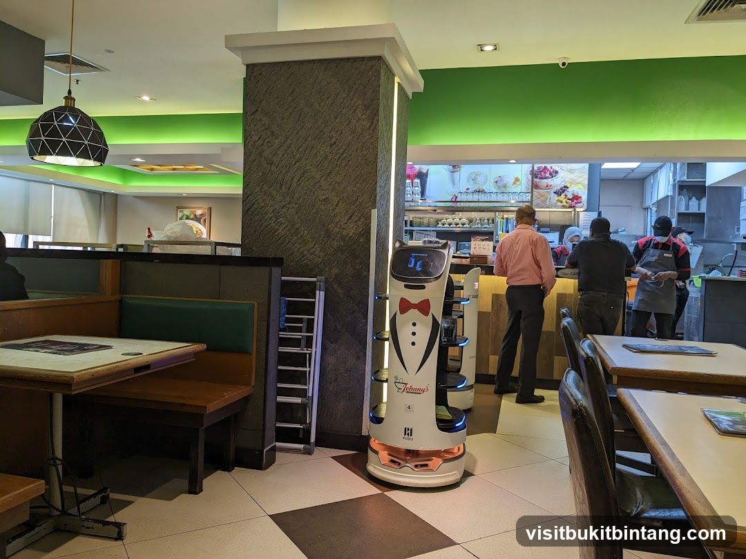 Restaurant Interior with Robot Server