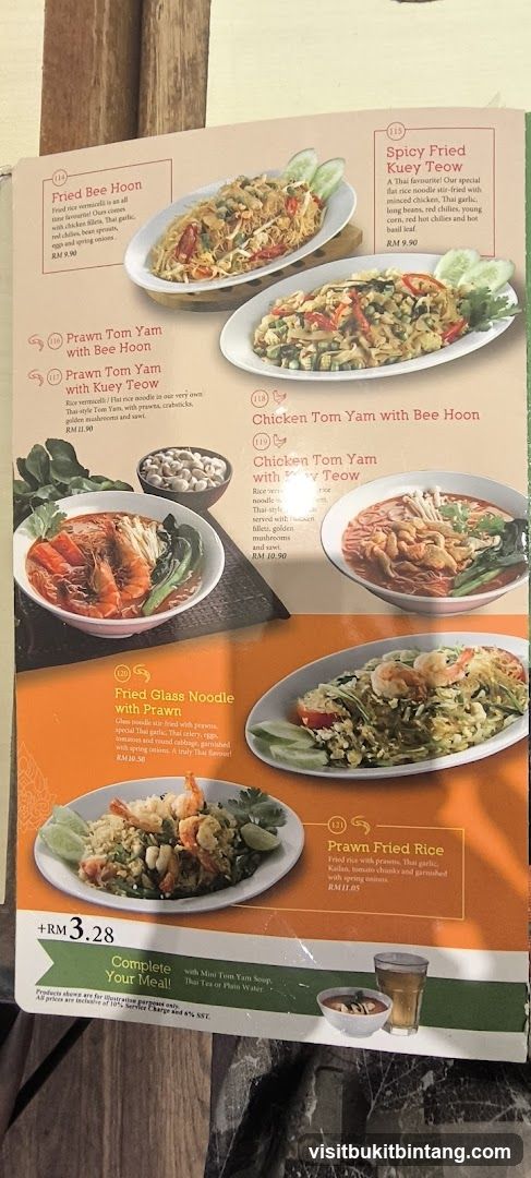 Thai Food Menu