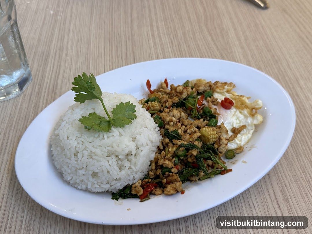 Thai Basil Chicken with Rice and Fried Egg