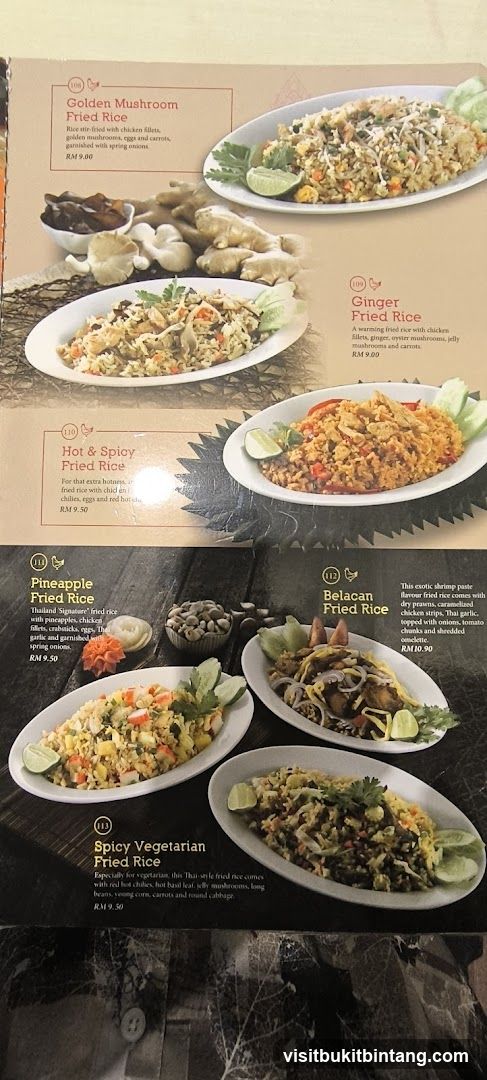 Fried Rice Menu