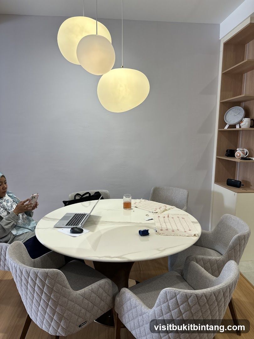 Modern Dining Area with Pendant Lights
