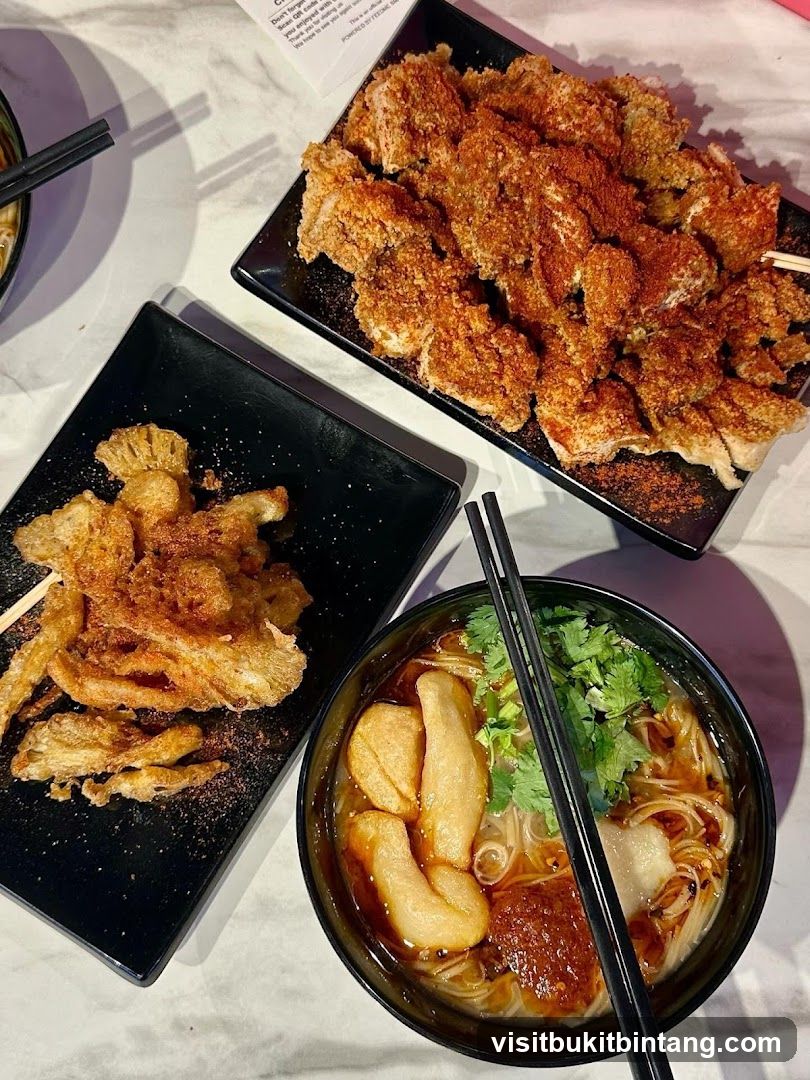 Fried Snacks and Noodle Soup