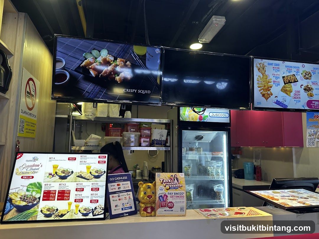 Restaurant Counter with Menu Displays