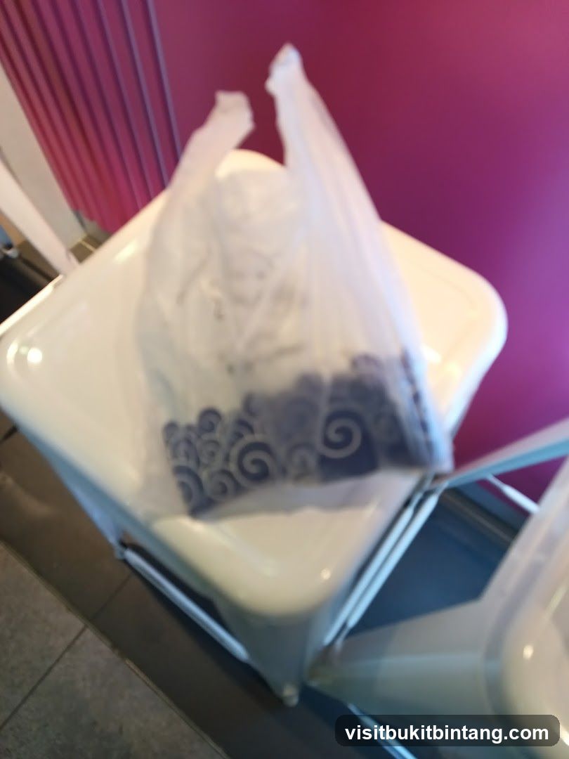 Plastic bag on a chair