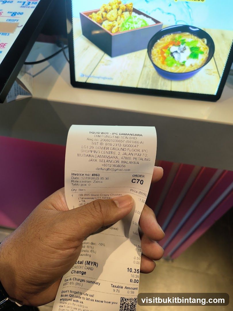 Receipt from Squid Boy