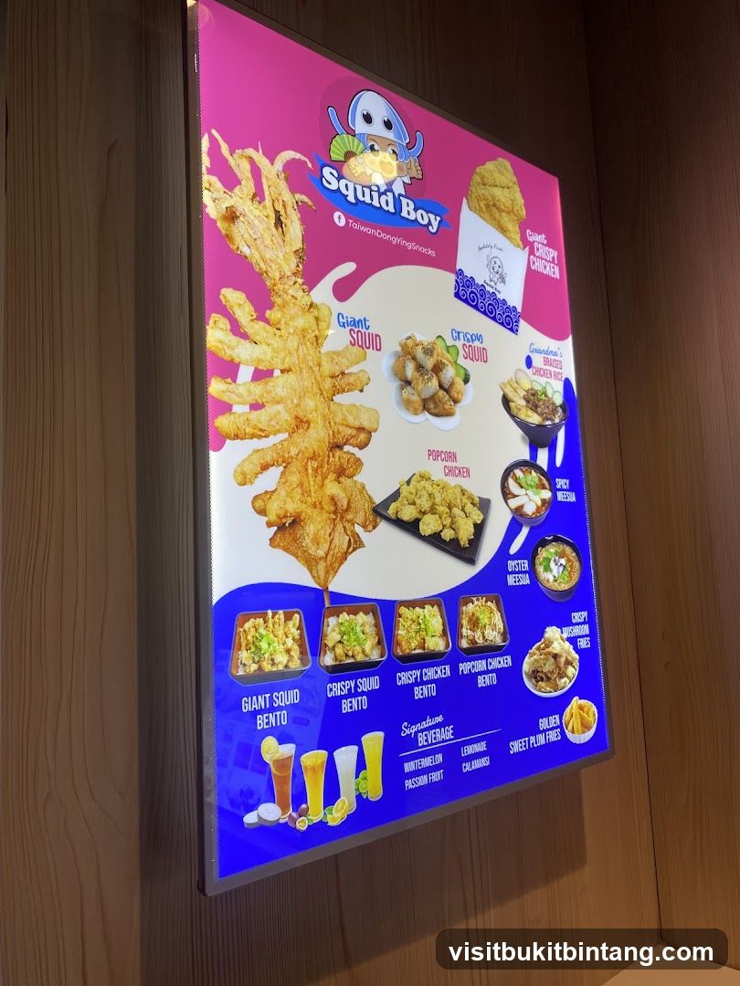 Squid Boy Menu