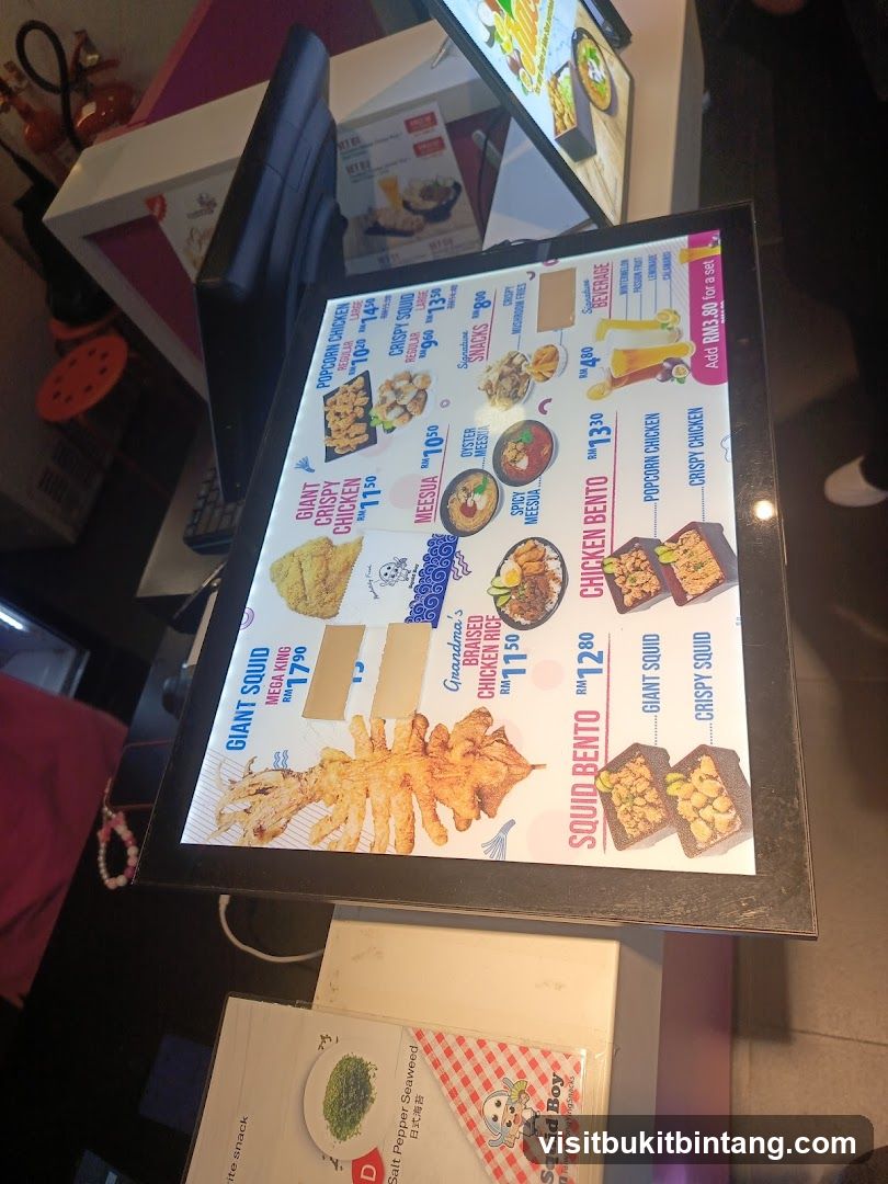 Squid Boy Menu
