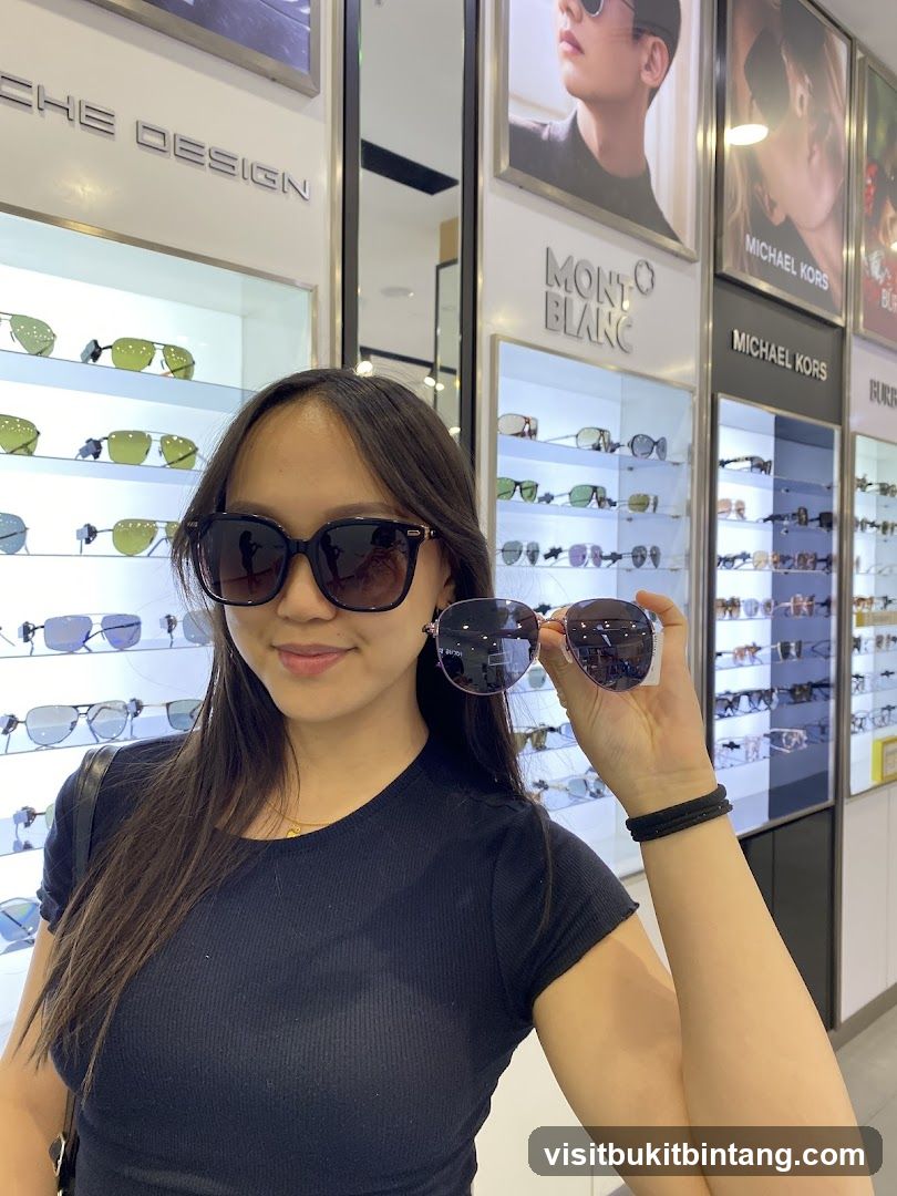 Woman Trying on Sunglasses