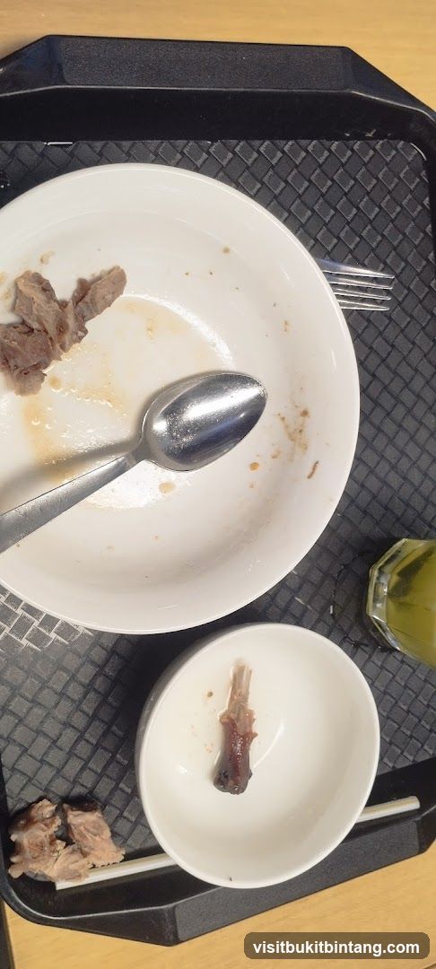 Leftover food on a tray