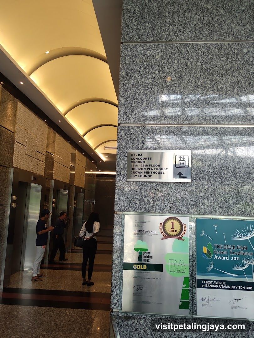 Hotel Lobby Interior with Signage and Awards Display