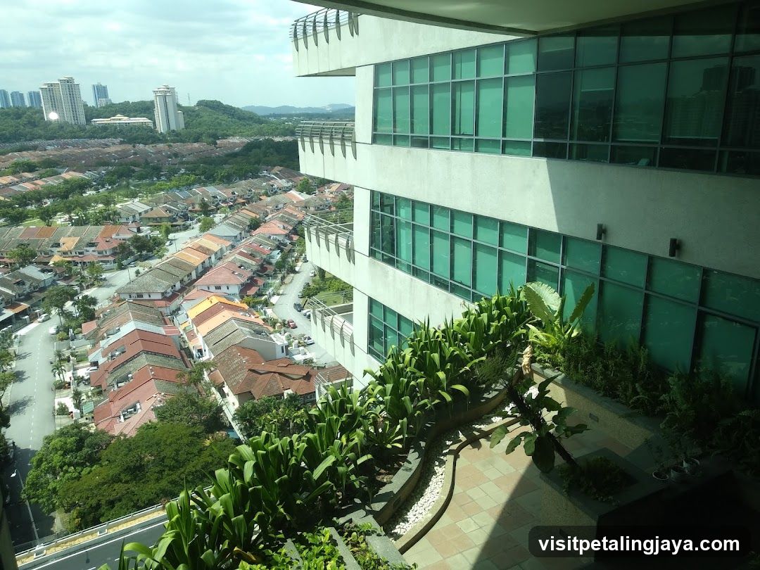 High-rise view overlooking residential area