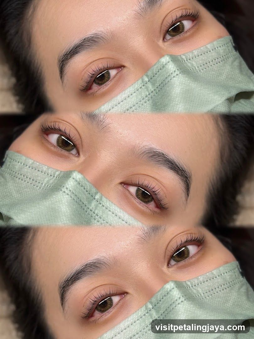 Close-up of eyes with mask