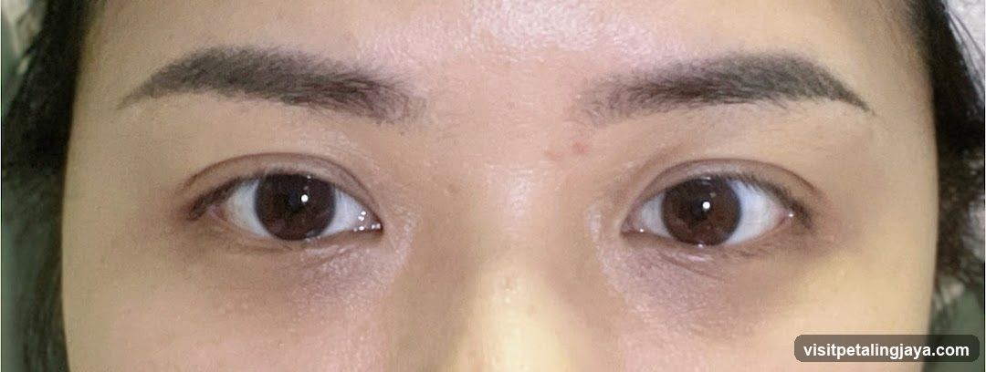 Close-up of a person's eyes and forehead