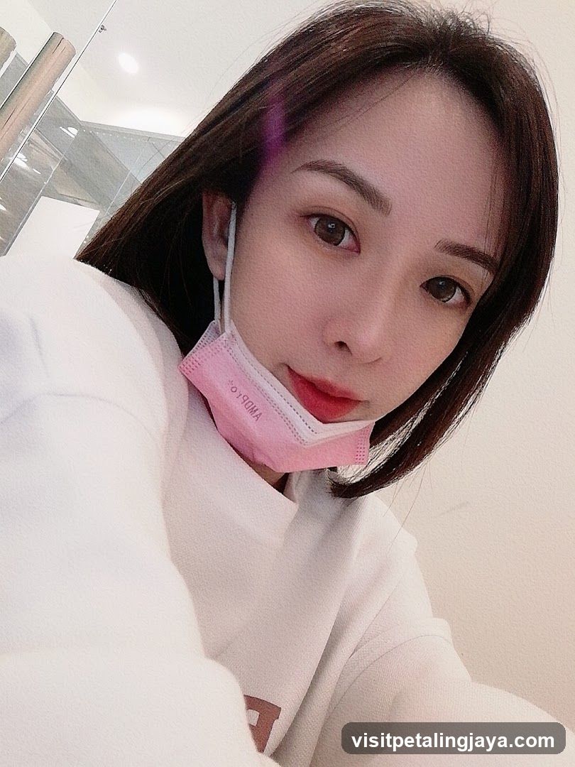 Selfie with mask hanging down