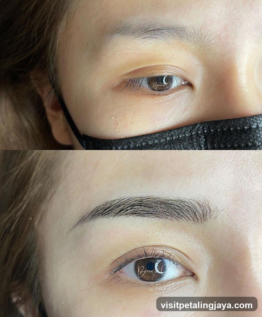 Eyebrow and Eye Makeup Close-up