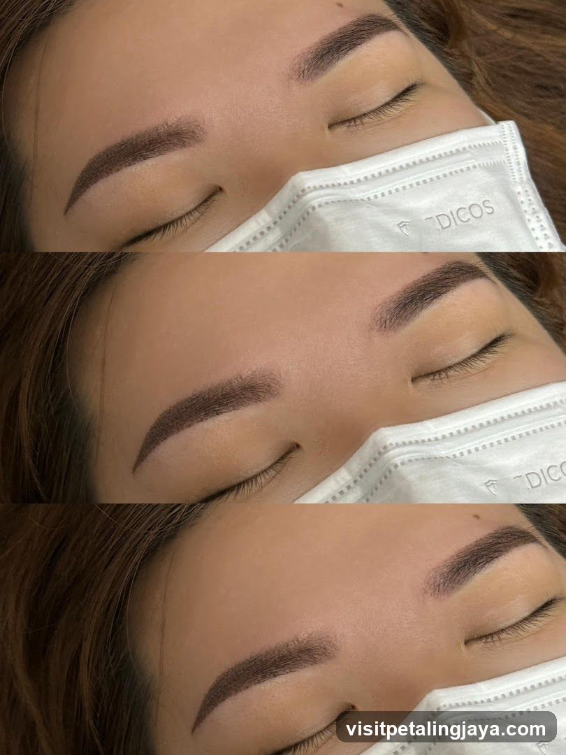 EYEBROW TREATMENT BEFORE AND AFTER