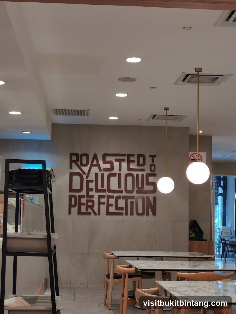 Cafe Interior with Text Art