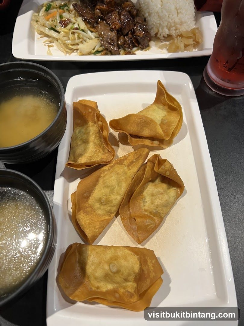 Fried Wontons and Miso Soup