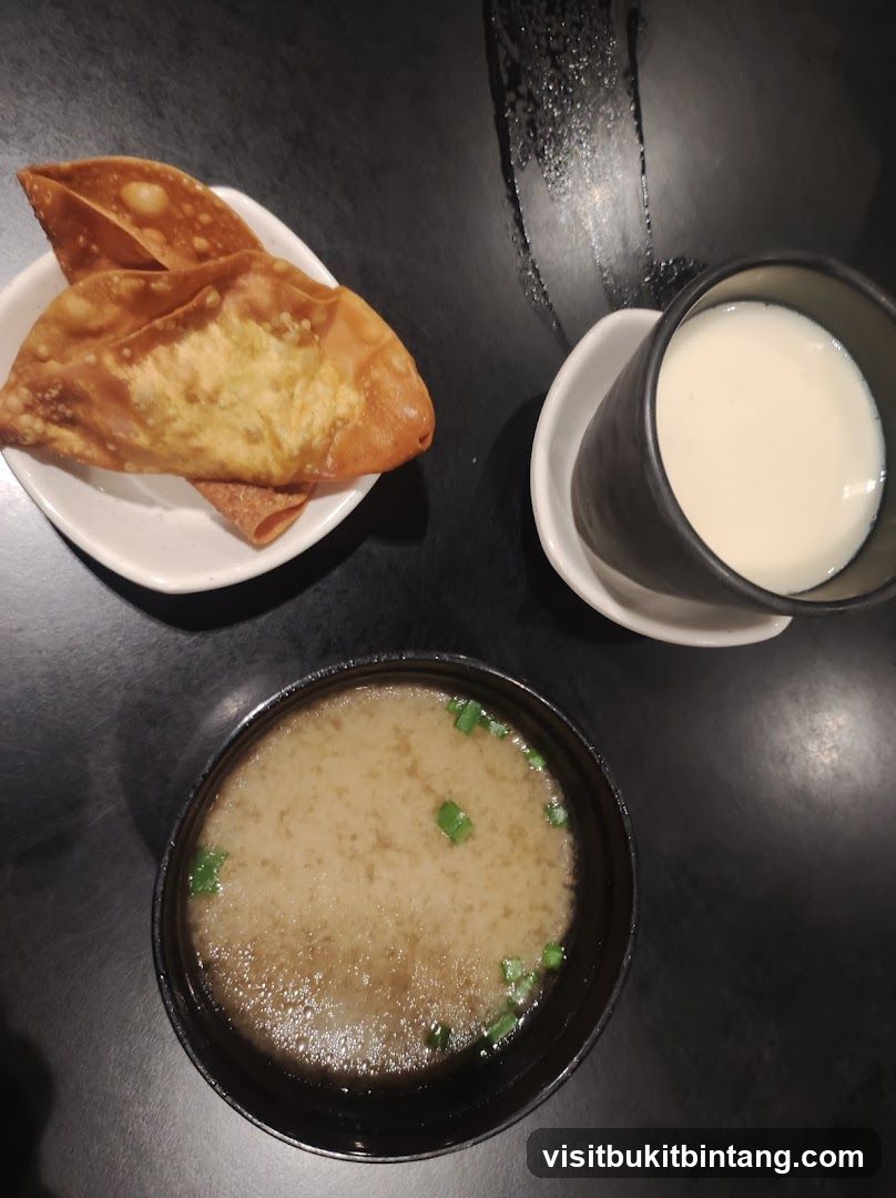 Fried Wontons and Miso Soup