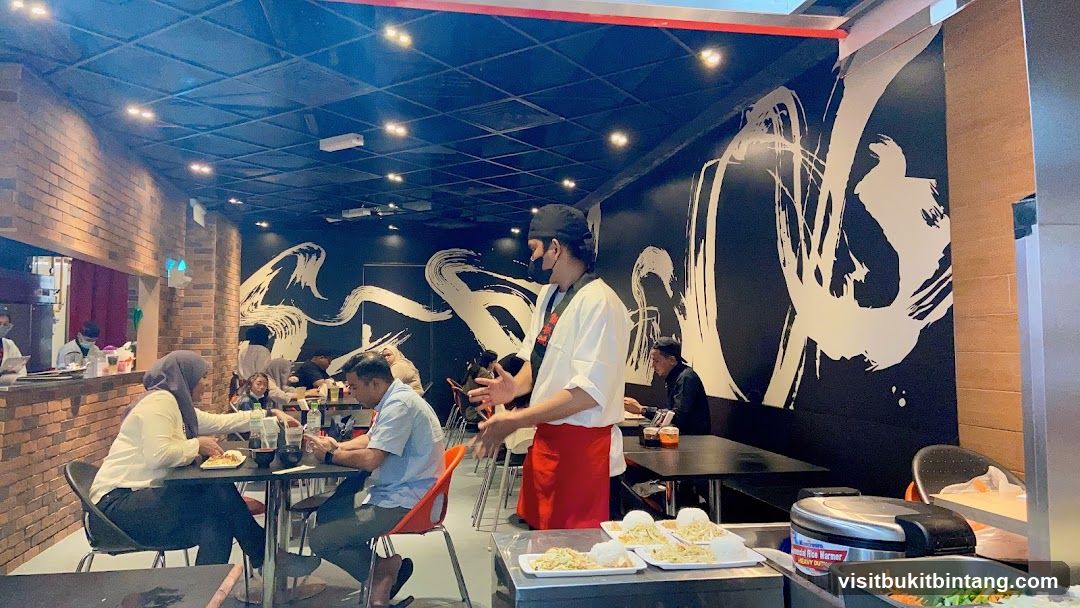 Restaurant Interior with Diners and Staff