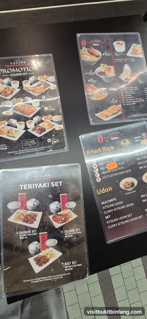 Teppanyaki Menus