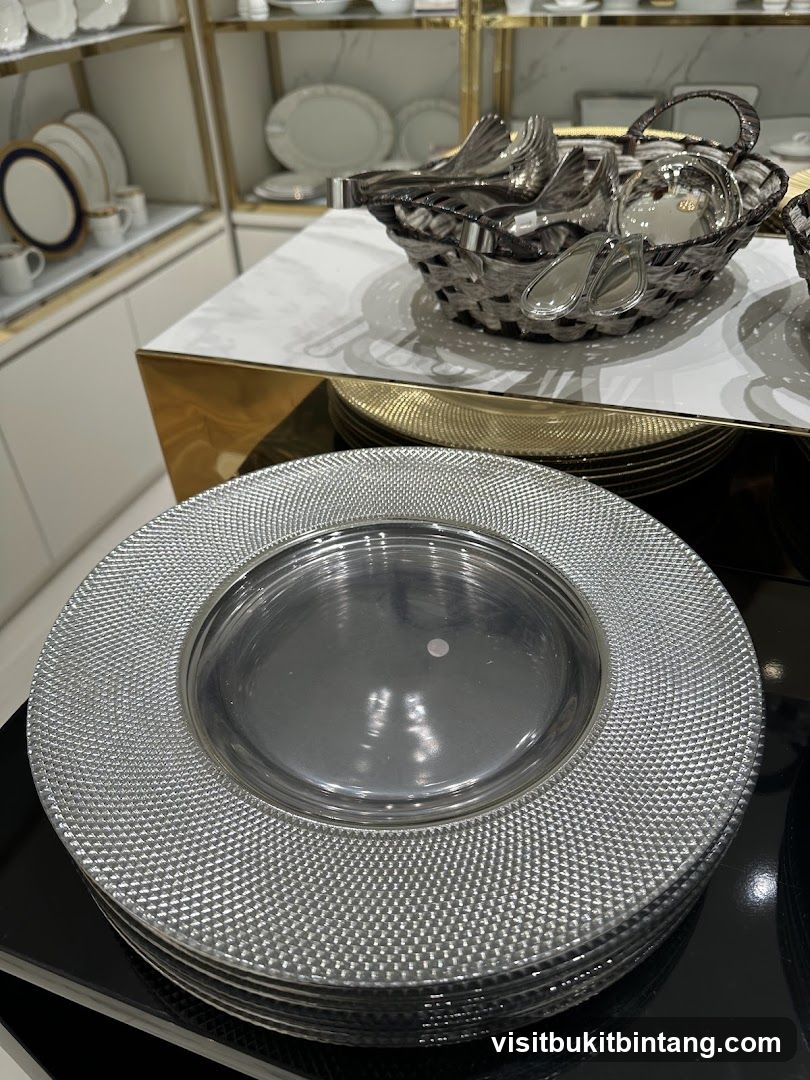 Silver Charger Plates and Serving Utensils