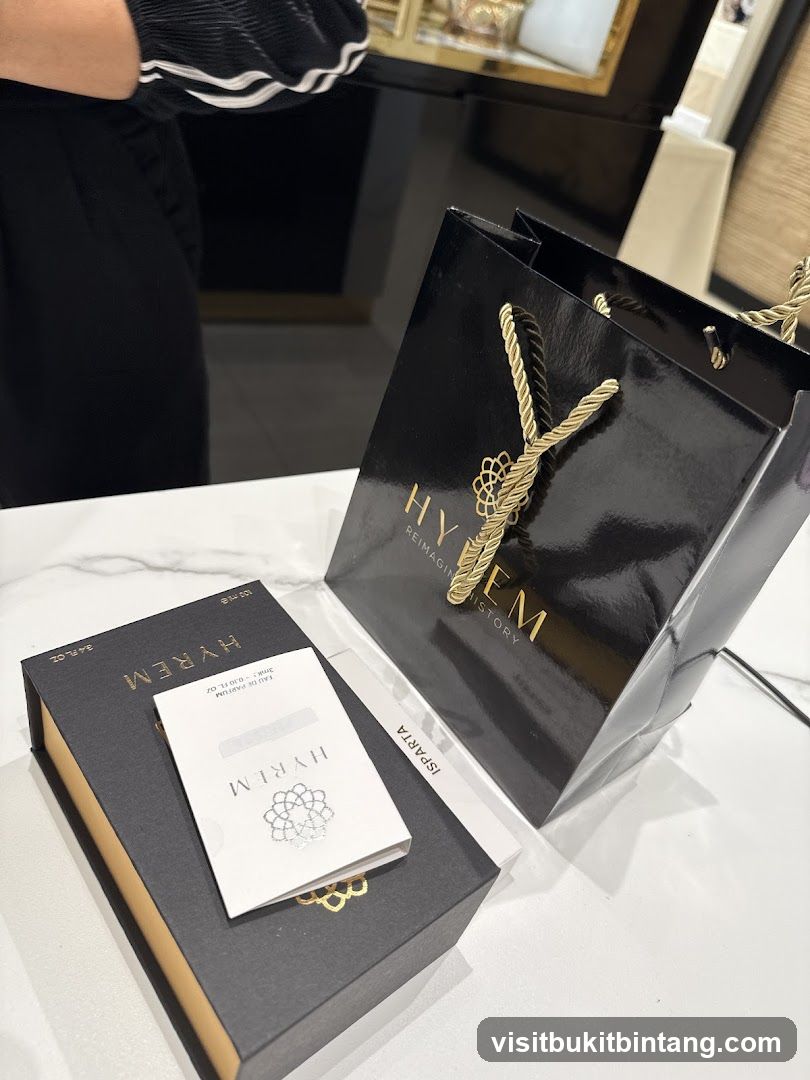 HYREM branded shopping bag and box