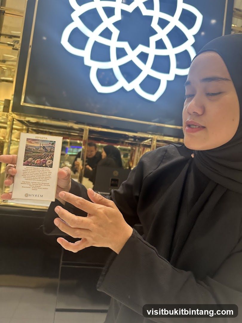 Woman holding a product card