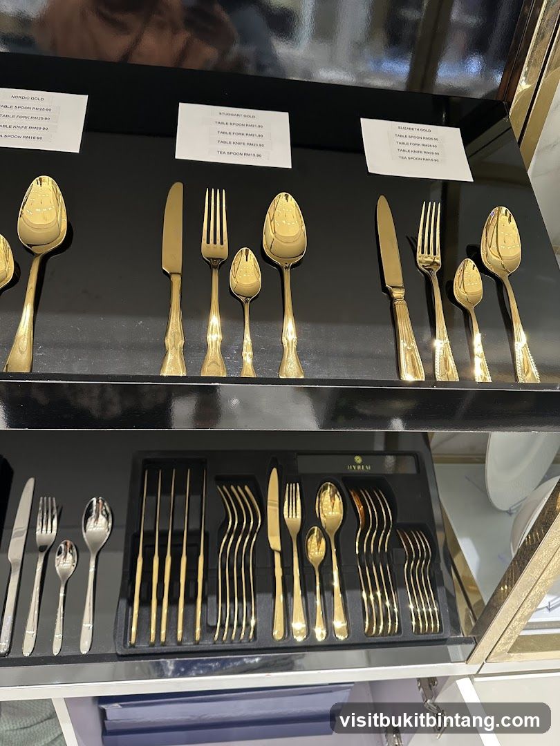 Gold Cutlery Display