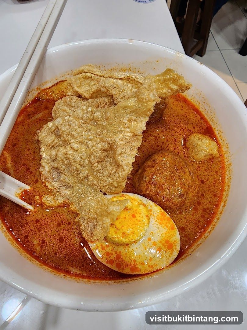 Curry Laksa with Egg and Crispy Skin