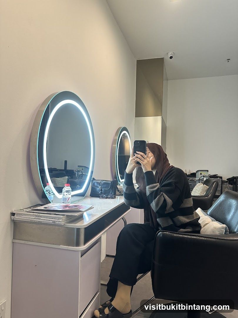 Salon Interior with Person Taking Selfie