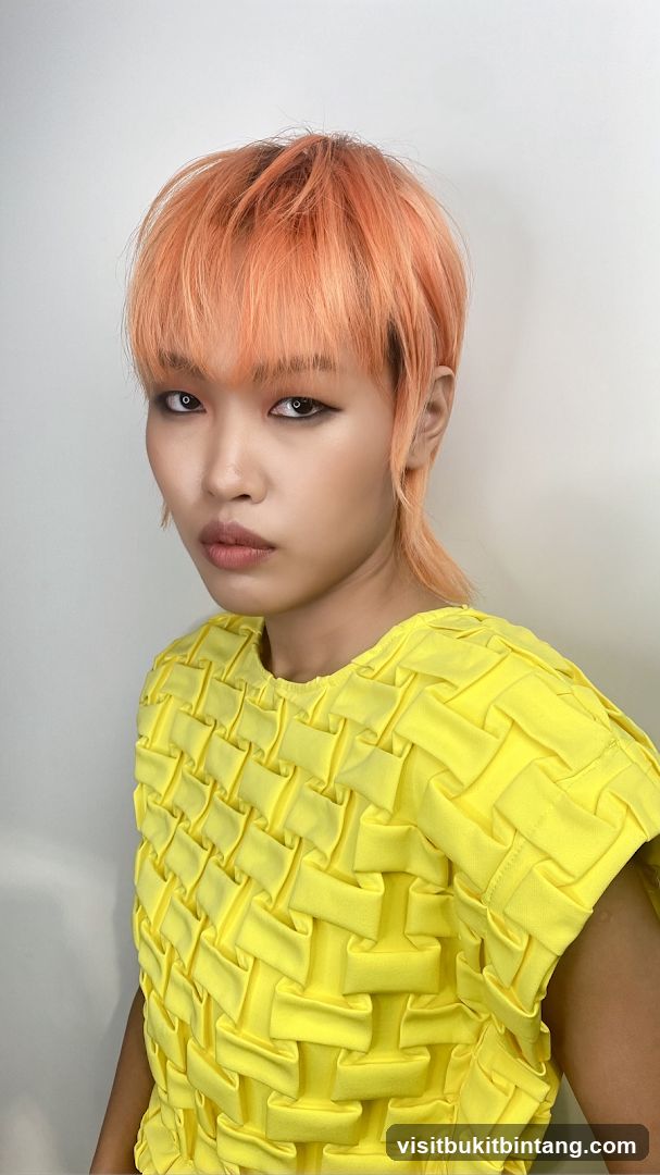 Model with Orange Hair and Yellow Top