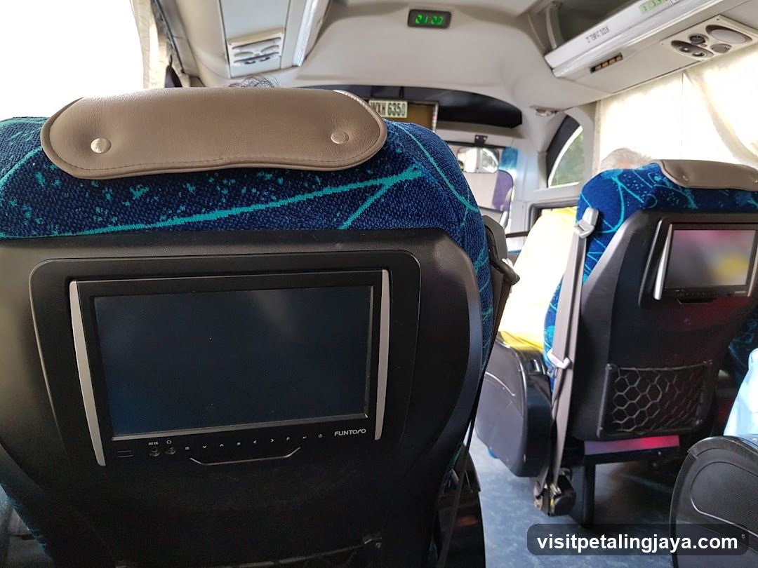 Bus Interior with Entertainment Screen