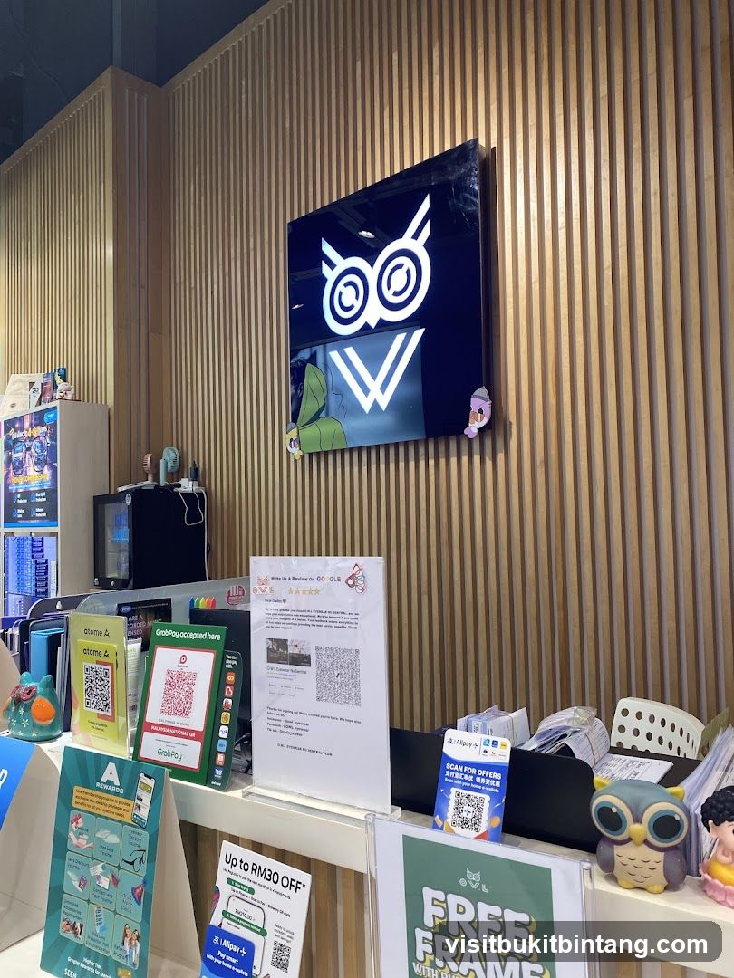 Store Counter with Owl Logo