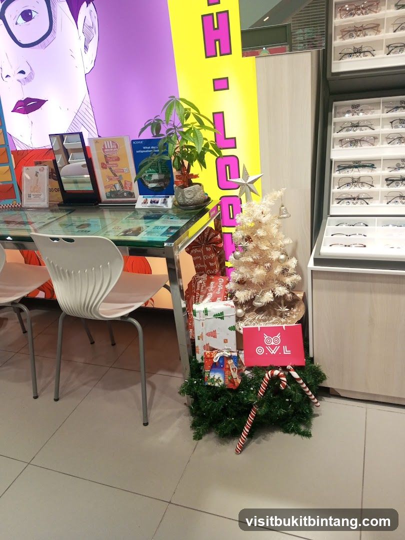 Christmas display with gifts and candy canes