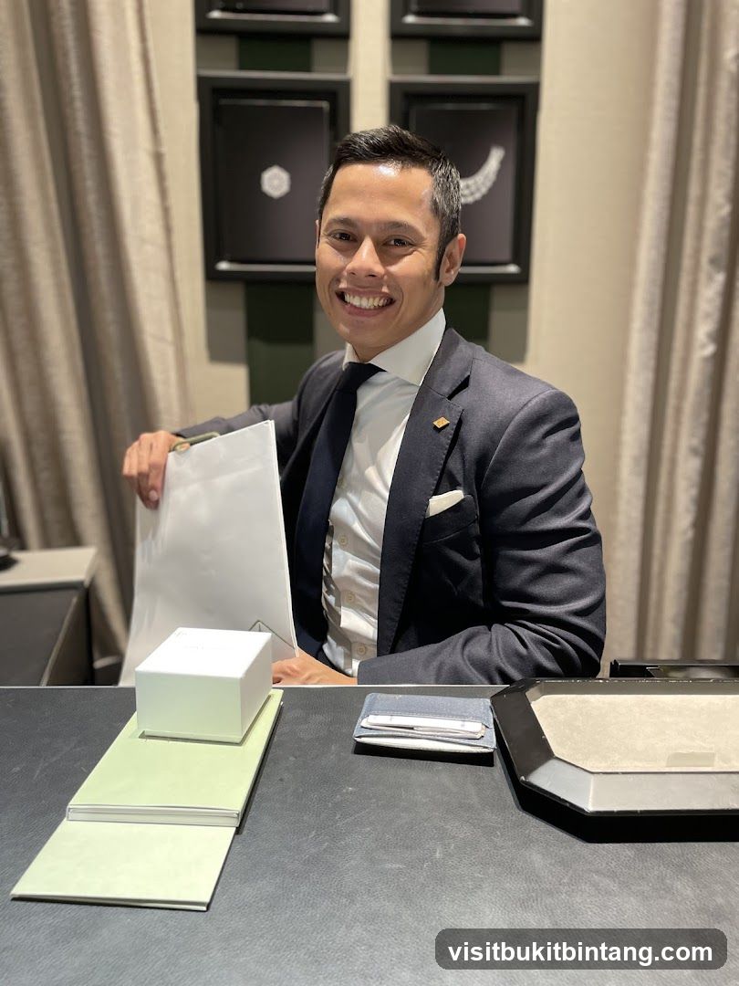 Salesperson with Jewelry Display