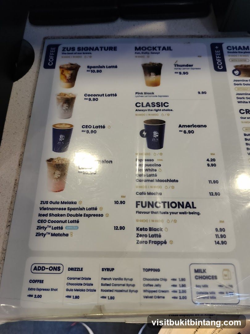ZUS Coffee Menu