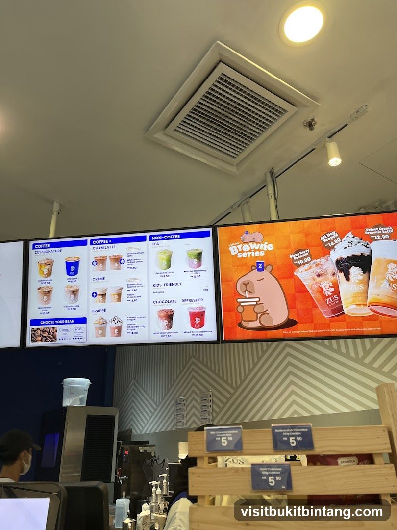 ZUS Coffee Menu and Display