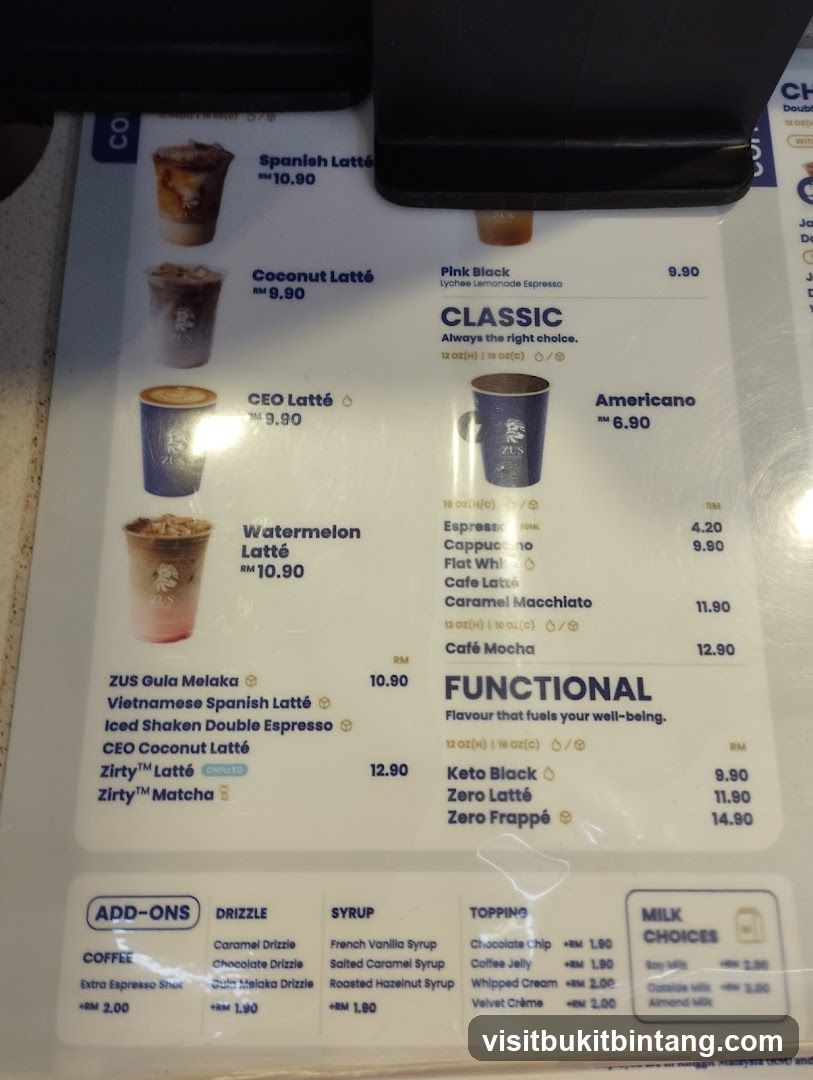 ZUS Coffee Menu