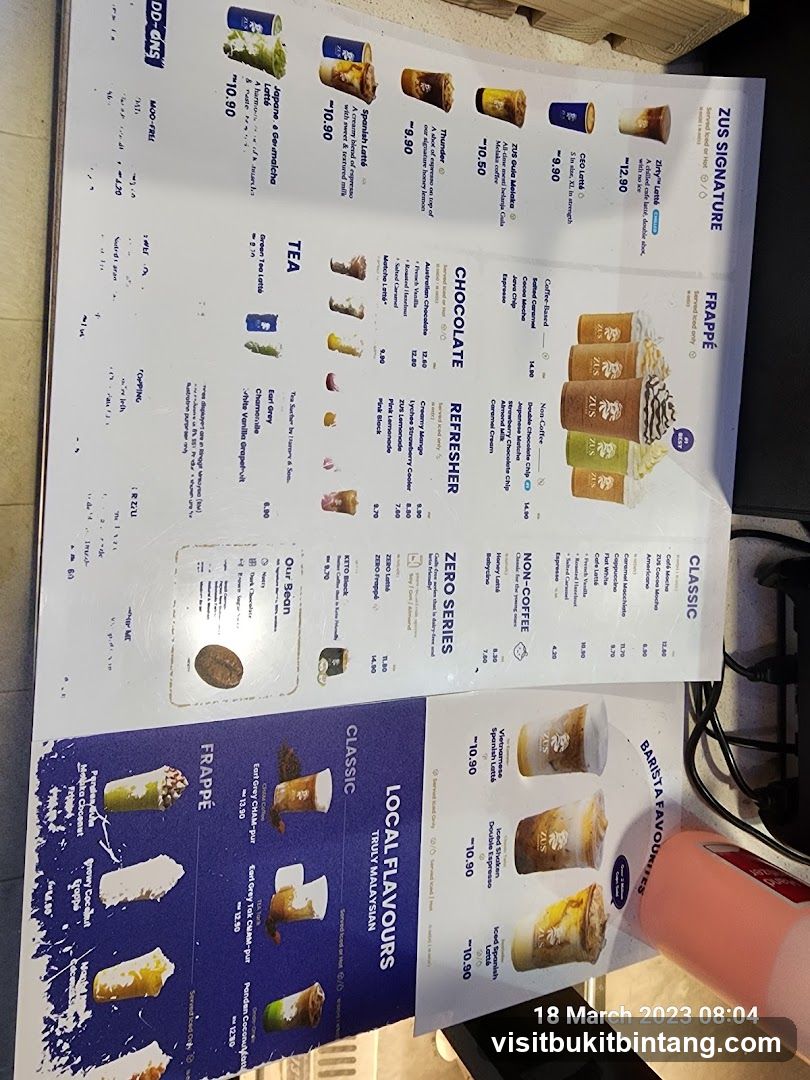 ZUS Coffee Menu