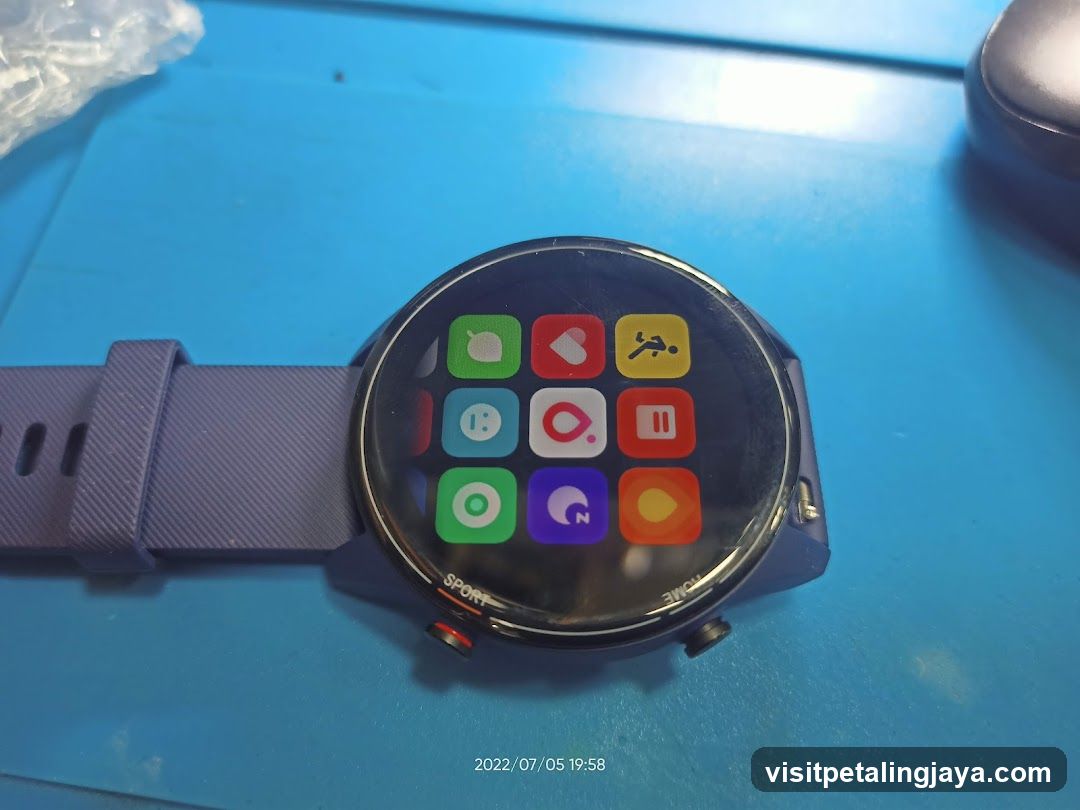 Smartwatch on Blue Surface